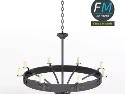Medieval chandelier 3 3D model