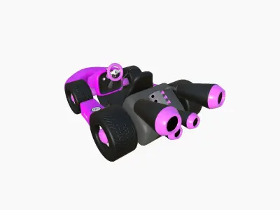 Cartoon Kart C05 Pink - Vehicle Racing Design Low-poly 3D model