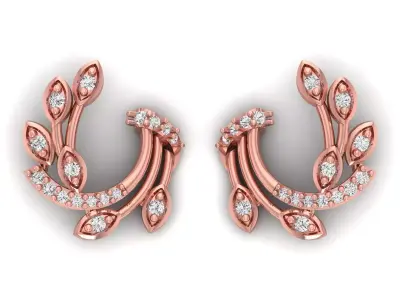 Women Stud Earrings 3dm STL OBJ FBX Renders Details 3D print model