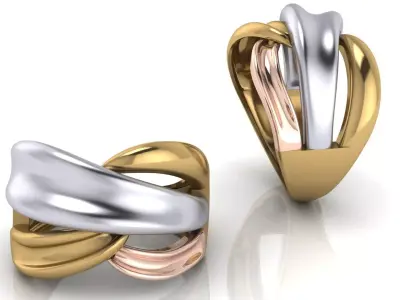 Luxury 3 piece leaf women ring 3D print model