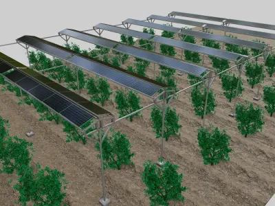 Solar Steel Construction For Farms Type-2 3D model