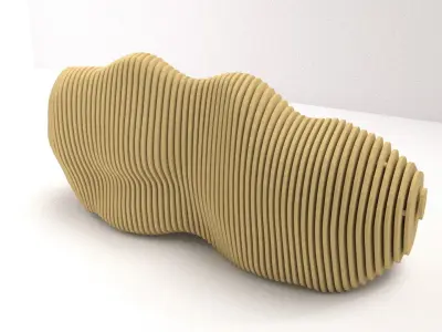 Parametric bench 3D model 01 3D model