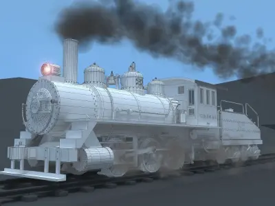 OMAHA 0-6-0 - Switching Locomotive - ANIMATED 3D model