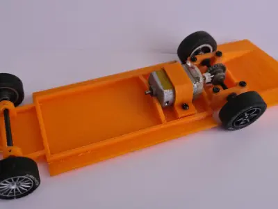 MILLER METEOR - ECTO-1 1959 GHOSTBUSTERS SLOT CAR CHASSIS 3D model