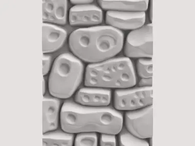 High Poly Jagged Stone Panel 3D model