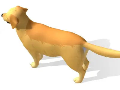 Cartoon Dog - Golden Retriever Low-poly 3D model
