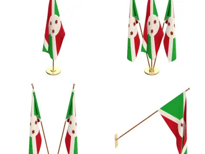 Burundi Flag Pack 3D model