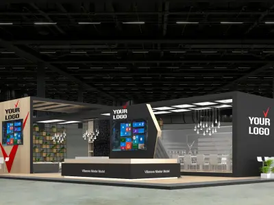 Exhibition Stand - 23m x 13m 3D model