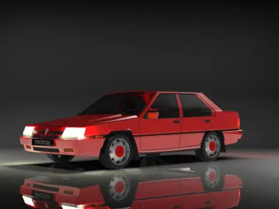 PROTON SAGA 3D MODEL 1985 Low-poly 3D model