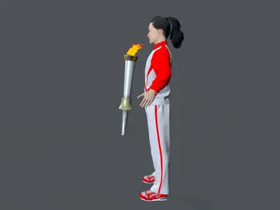 sporter women Low-poly 3D model