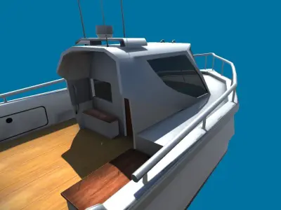 Cruiser Boat Low-poly 3D model