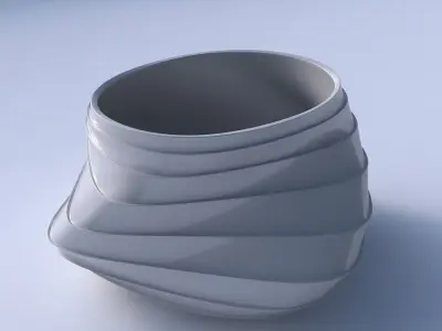 Bowl twisted elipse with horizontal layers 3D print model