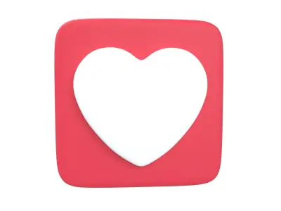 Twitter Heart Decoration v1 001 Low-poly 3D model