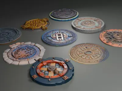 Stylized Manholes 3D model