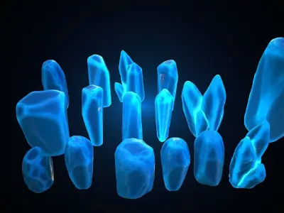 Crystal Model Set pile of crystals Free 3D model