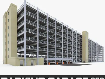 Multistory Parking Garage 01  Low-poly 3D model
