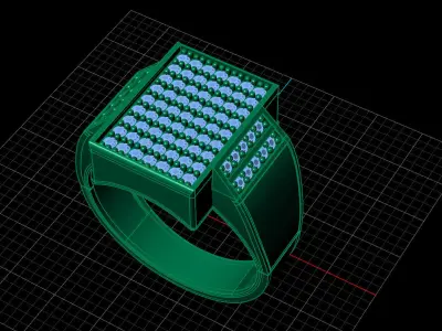 Print Ready STL 3DM  Gents Rings Diamond Men Ring  3D print model 107