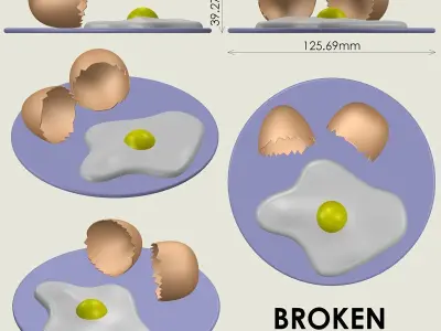 Broken Egg 3D print model