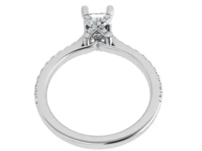 Emerald Diamond Ring 4138 3D print model