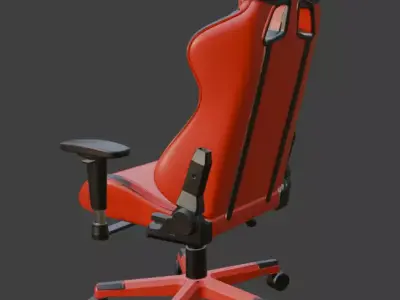 Red Gaming Chair DXRacer-Style High Detail PBR 3D Model 3D model