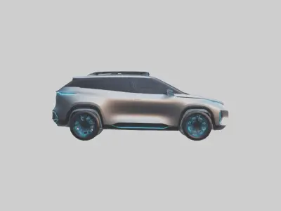 Futuristic Autonomous SUV model Low-poly 3D model
