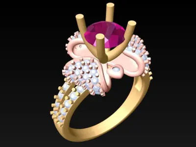 Diamond Ring - Womens Rings - N442851 3D print model