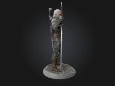 Geralt of Rivia 3D Printable Figure  Highly Detailed 3D print model