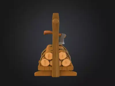 Woodcutter Rest Low-poly 3D model