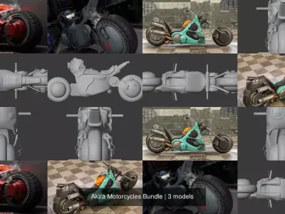 Akira Motorcycles Bundle 3D Model Pack