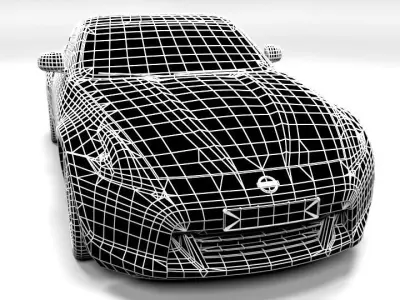 NISSAN 370Z CABRIO CLOSED LOWPOLY Low-poly 3D model