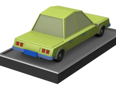 Low Poly Car paper Low-poly 3D model