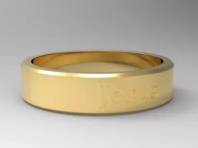 Jesus Ring Gold 3D print model