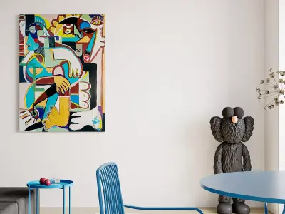 Modern living room dining room interior scenes 243 3D model