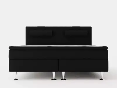 Meja Bed Package 180x200cm Black With Neck Pillow Low-poly 3D model