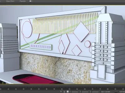 Barbeque Installation with Panorama artwork model 3ds max vray Low-poly 3D model