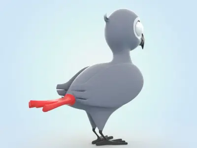 African grey parrot 3D model
