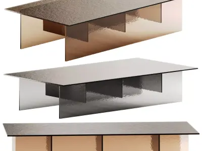 PERRY Low rectangular glass coffee table by Montis 3D model