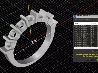 ring woman  3D print model 58