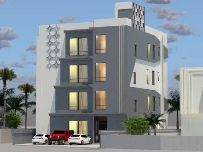 Modern Apartment Building Design A26 DWG SketchUp 3D model