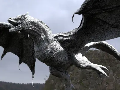 Dark Dragon Killgharrah low polly with UVs 3D model