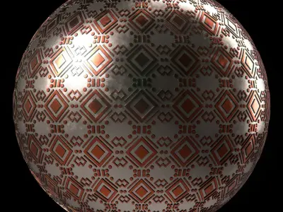 Metal Materials 26- Ornament Metal panels Pbr 4k Seamless Low-poly 3D model