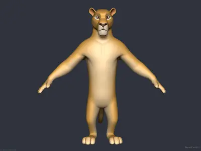 Stylized Cartoon Lion - Biped 3D model