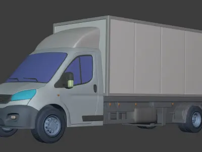 Generic Small Container Truck - Refrigerator Box Truck - Van 3D model