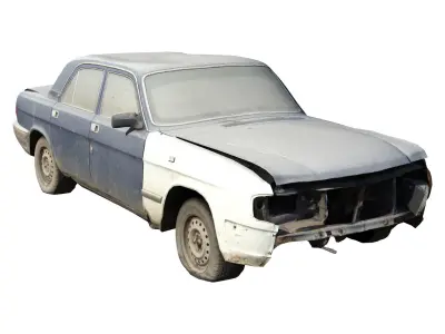 Old Soviet Car Volga Low-poly 3D model