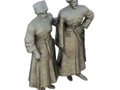 Park sculpture Cossacks 3D model