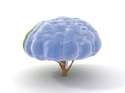 Green Topiary Tree model pack Low-poly 3D model