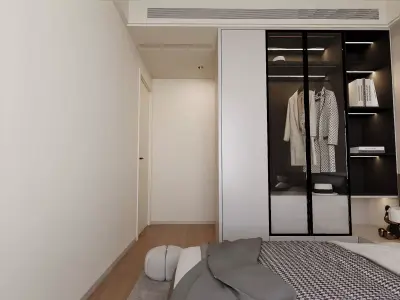 Modern Neutral Master Bedroom 3D model