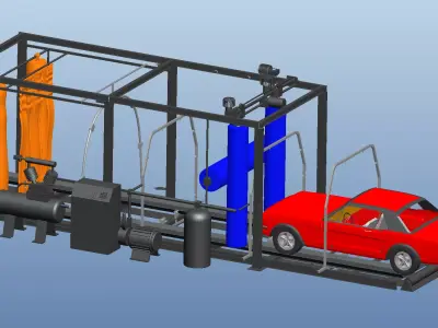 Self-service car washing equipment 3D model
