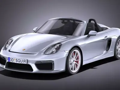 Porsche Boxster Spyder 2017 VRAY 3D model