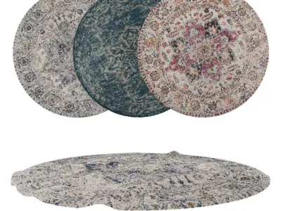 Round Rug Set 159 3D model